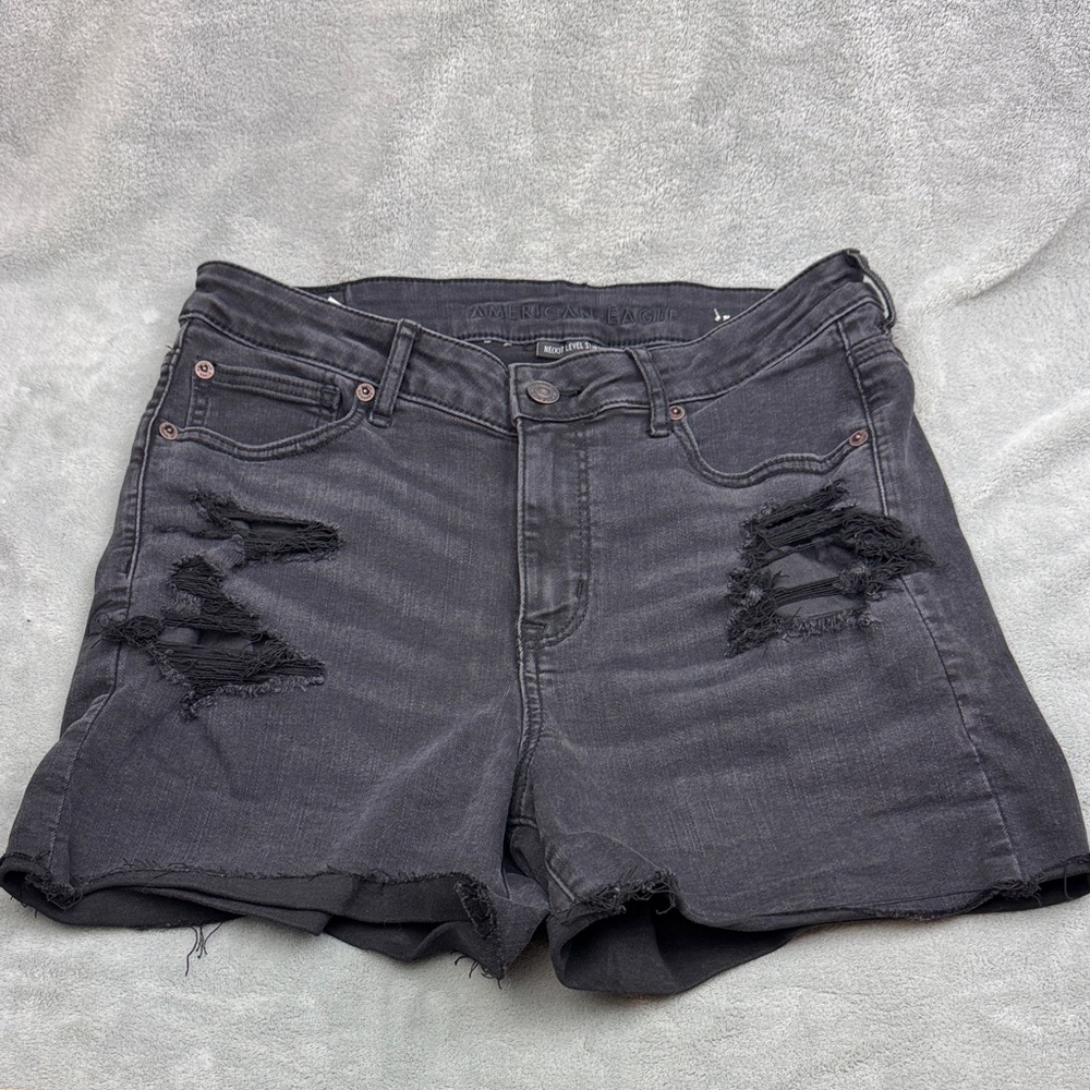 American Eagle Outfitters Black Distressed Jean Shorts 10